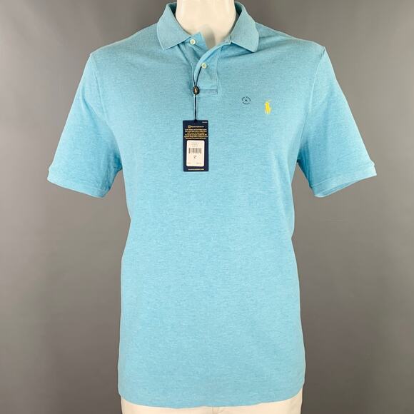 POLO by RALPH LAUREN Size XL Blue Heather Cotton Half Placket Polo - Picture 1 of 6